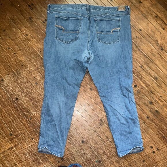 American Eagle distressed stretchy relaxed sz 24 jeggings - Picture 3 of 5